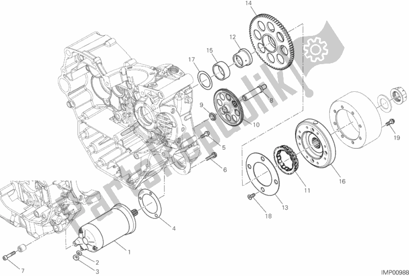 Todas as partes de Partida Elétrica E Ignição do Ducati Hypermotard 939 SP 2016